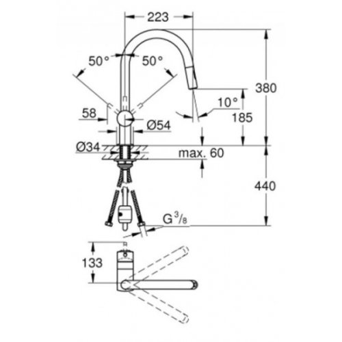 Смеситель для кухни Grohe EX Minta 30348001