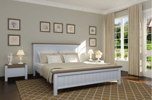 Ліжко двоспальне МІКС-меблі Беатріс 160x200 Ваніль + темний горіх