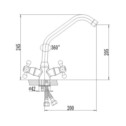 Смеситель для кухни Q-tap Mayfair CRM 271F (QTMAYCRM271F)