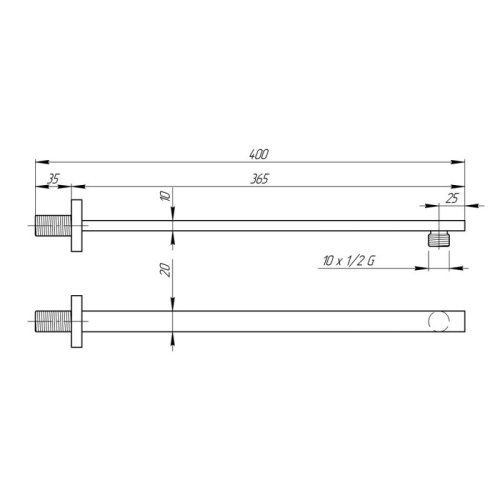 Кронштейн для верхнего душа Q-tap 0011 CRM (QT0011CRM)