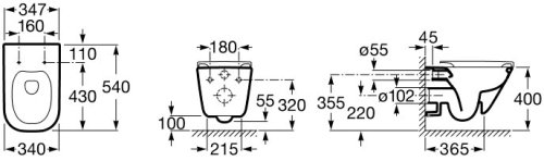 Набор инсталляция Roca Active с унитазом Roca Gap Rimless A893104120