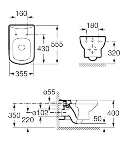 Набор инсталляция Roca Active с унитазом Roca Dama Senso A89011+A8901160R1+A346517+801334N0