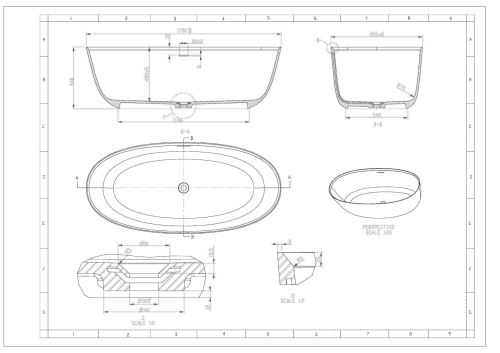 Ванна Volle 170x80 12-22-168