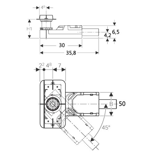Сифон для душевых каналов Geberit CleanLine 154.152.00.1