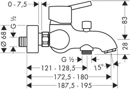Смеситель для ванной Hansgrohe Talis S 32420000