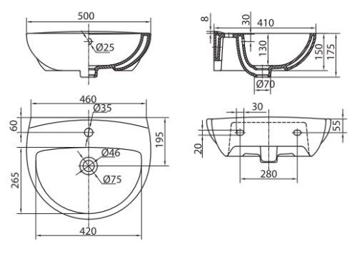 Умывальник Kolo Freja L71150000