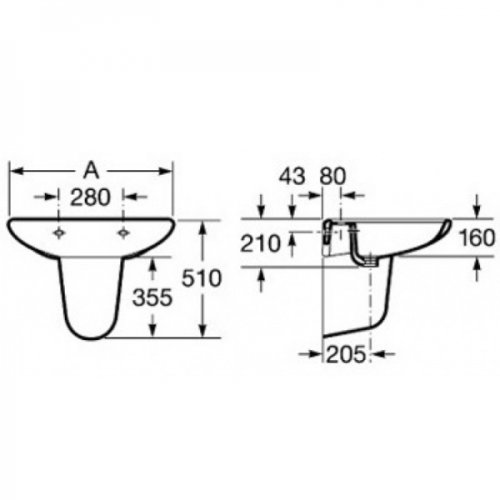 Полупьедестал Roca Meridian-N A337241000