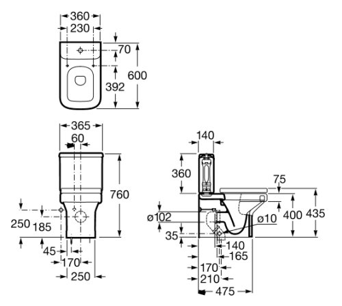 Бачок Roca Dama-N A341784000