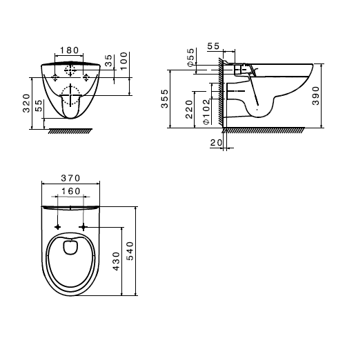Набор инсталляция Roca с унитазом Roca Victoria Rimless A34H398111
