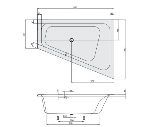 Ванна Villeroy&Boch Loop&Friends 175x135 UBA175LFS9REV-01