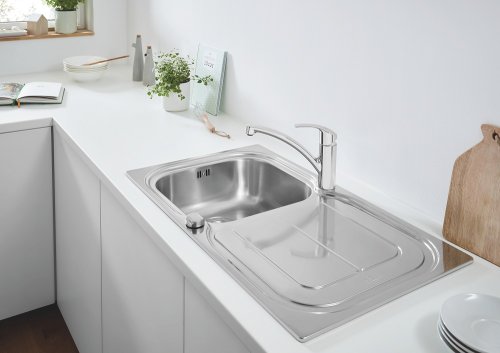 Набор кухонная мойка Grohe Sink 31565SD0 K300 + смеситель Eurosmart 33281002