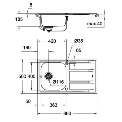 Кухонна мийка Grohe Sink K400 31566SD0