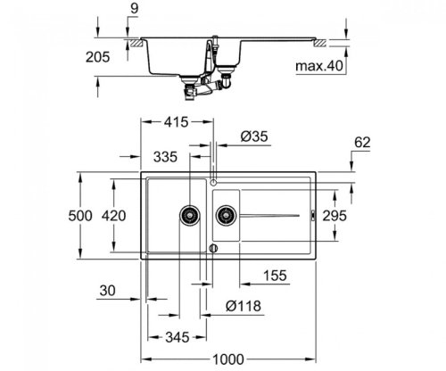 Кухонная мойка Grohe Sink K400 31642AP0