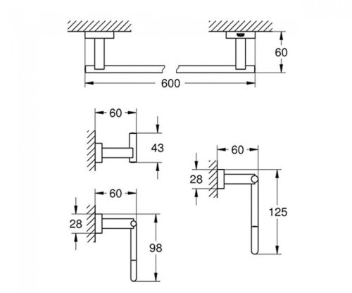 Набор аксессуаров Master 4 в 1 Grohe Essentials Cube 40778001