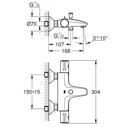 Змішувач для ванни Grohe Grohtherm 800 34564000