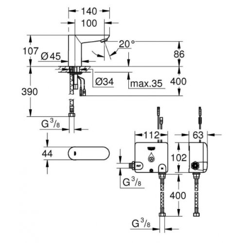 Смеситель для умывальника Grohe Euroeco Cosmopolitan E 36384000