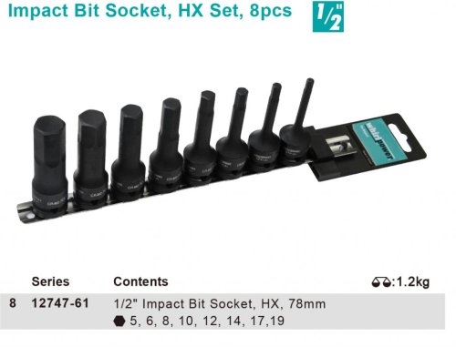 Набор головок ударных Whirlpower 1274-2008 (8 предметов)