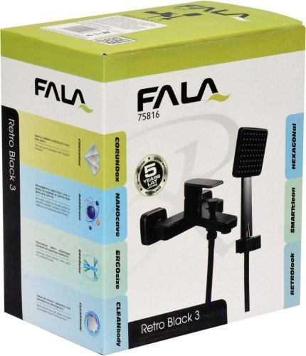Смеситель для ванной FALA RETRO BLACK 3 75816