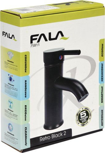 Смеситель для умывальника FALA RETRO BLACK 2 75811
