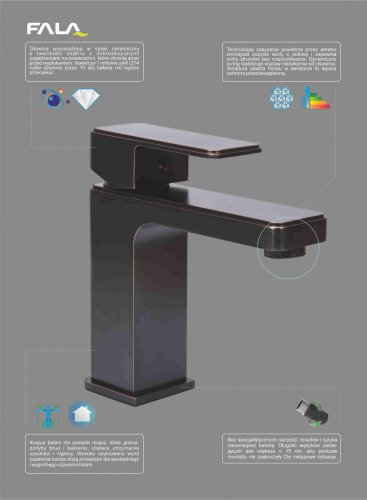 Смеситель для умывальника FALA RETRO BLACK 3 75814