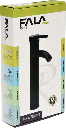 Змішувач для умивальника FALA RETRO BLACK 2 75812