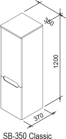 Пенал Ravak SB-350 Classic R Латте/Белый (X000000942)