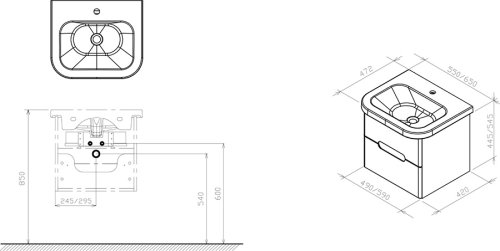 Тумба под умывальник Ravak SD-550 Chrome II Белый (X000001289)