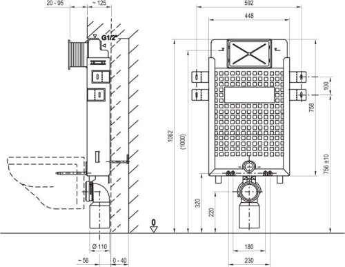 Инсталляция Ravak W/1000 (X01458)