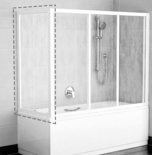 Неподвижная стенка для ванны Ravak APSV-70 белый+Transparent (95010102Z1)