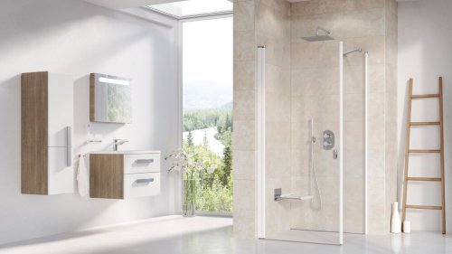 Нерухома стінка Ravak Chrome CPS-90 білий + Transparent (9QV70100Z1)