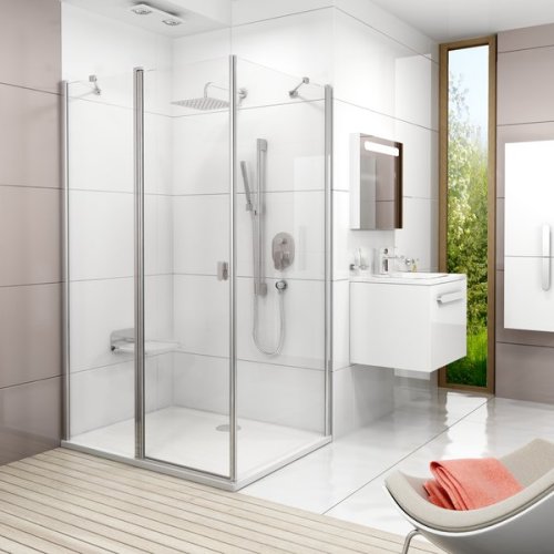 Нерухома стінка Ravak Chrome CPS-90 білий + Transparent (9QV70100Z1)