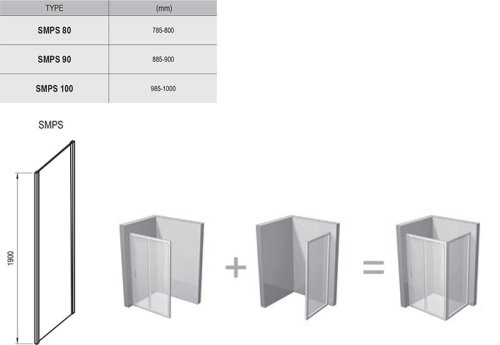 Неподвижная стенка Ravak SmartLine SMPS-80 R хром+Transparent (9SP40A00Z1)