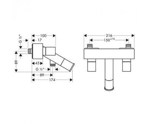 Смеситель для ванной Hansgrohe Axor Starck 10430000
