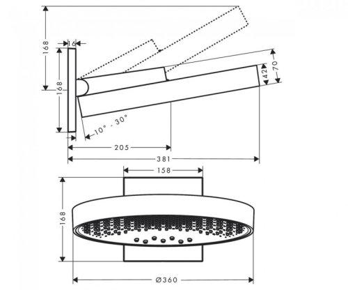 Верхний душ Hansgrohe Rainfinity 26234000