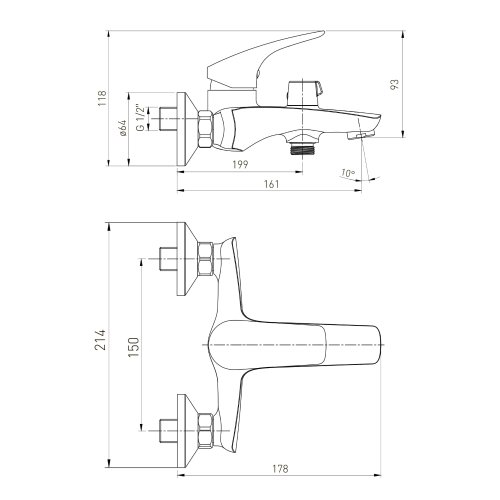 Смеситель для ванной Volle Orlando 15192100