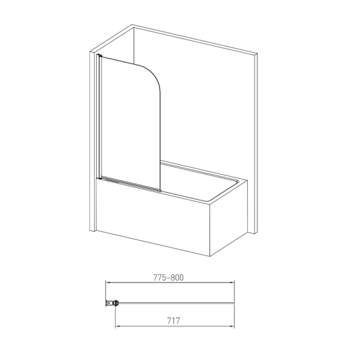 Шторка для ванны Volle 10-11-100
