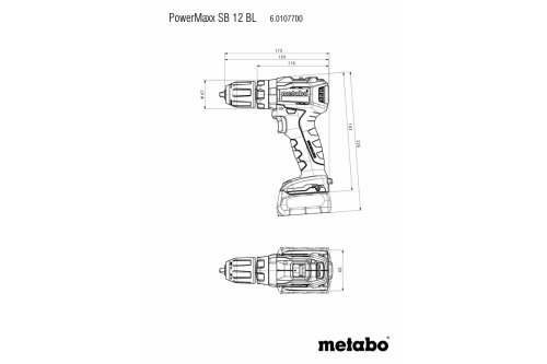 Аккумуляторный ударный шуруповерт Metabo PowerMaxx SB 12 BL