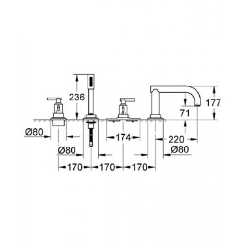 Змішувач для ванни Grohe Atrio Jota 19142000