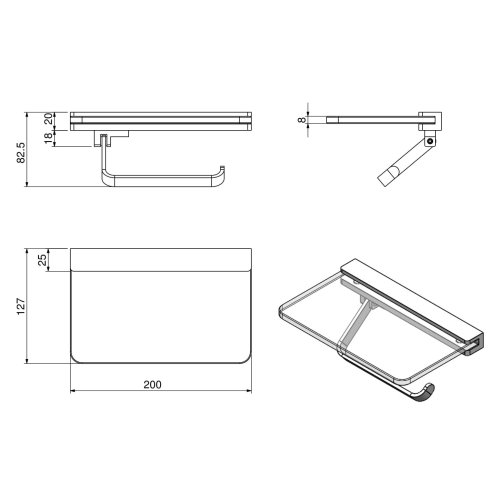 Тримач туалетного паперу Volle Teo 15-88-446