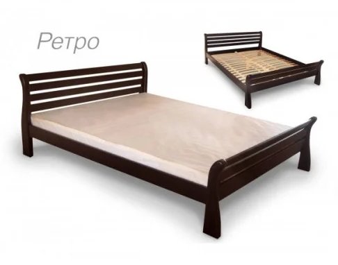 Ліжко полуторне МІКС-меблі Ретро 140x200 темний горіх