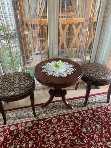 Банкетка МИКС-мебель Круглая темный орех/Avilla 2/7