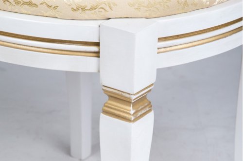 Банкетка МІКС-меблі Кругла біла / патина / Avilla 2/2