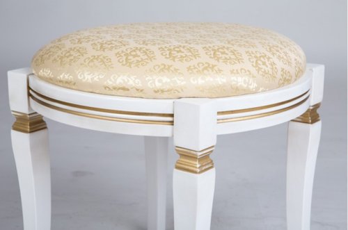 Банкетка МІКС-меблі Кругла біла / патина / Avilla 2/2