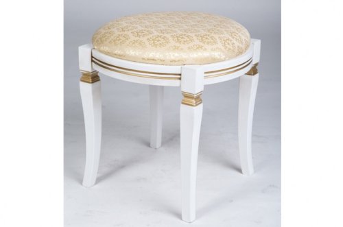 Банкетка МІКС-меблі Кругла біла / патина / Avilla 2/2