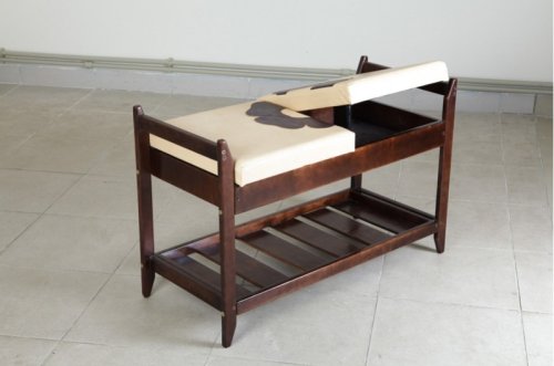 Лавка для обуви №4 МИКС-мебель темный орех/бежевый