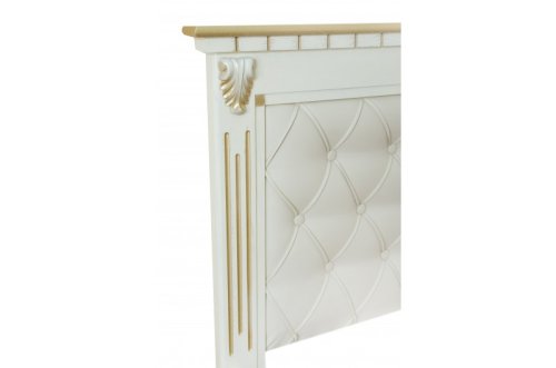 Кровать двуспальная МИКС-мебель Ривьера 180x200 слоновая кость+патина золото