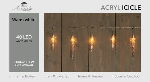 Гирлянда новогодняя Anna's Collection Сосульки 11м теплый белый