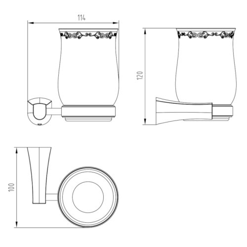 Стакан для зубных щеток Imprese Cuthna 120280 stribro