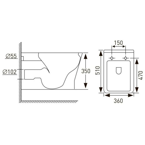 Підвісний унітаз Volle Leon Rimless 13-11-160
