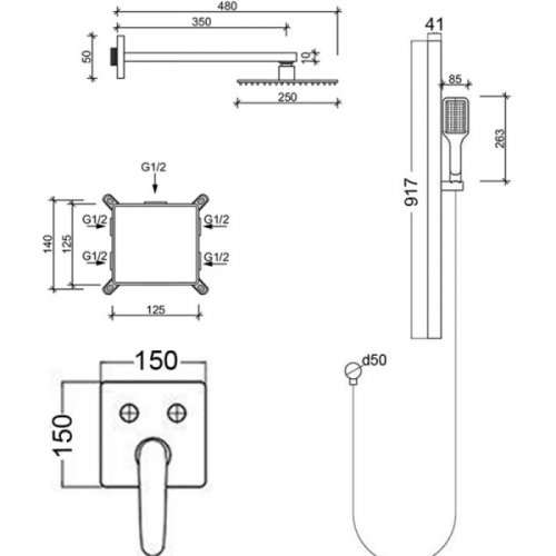 Душевая система Q-tap Inspai-Varius CRM V20250102 (QTINSVARV20250102)